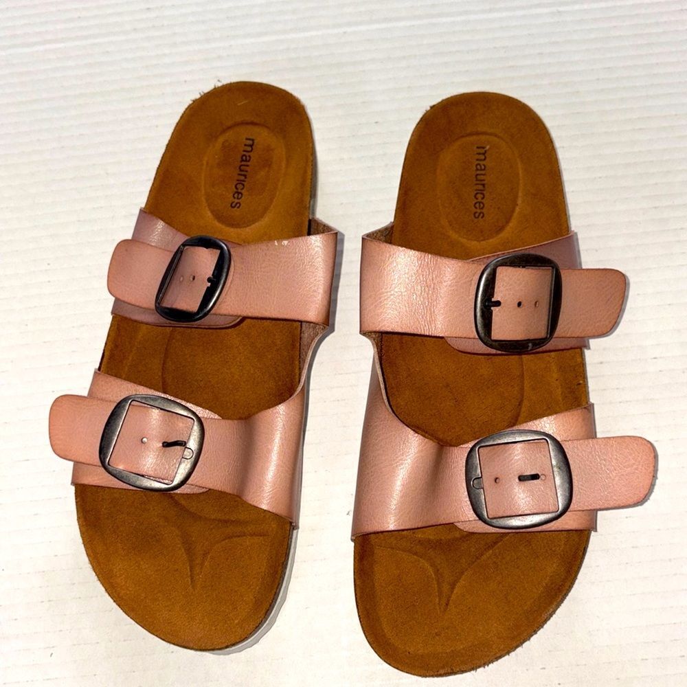 Maurices Harper pink faux leather sandals size 10